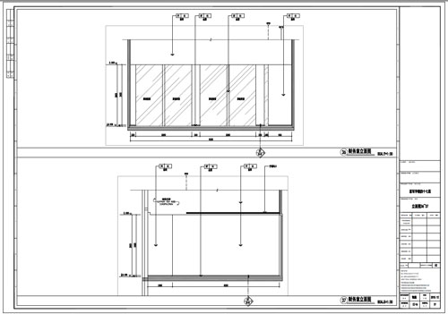 某寫字樓室內(nèi)深化設計裝飾施工圖財務室立面圖36-37