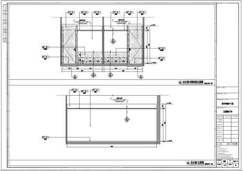 某寫字樓室內(nèi)深化設計裝飾施工圖辦公室1立面圖83-84