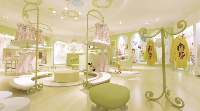 伊卡通童裝店展示區(qū)域裝修設計案例效果圖