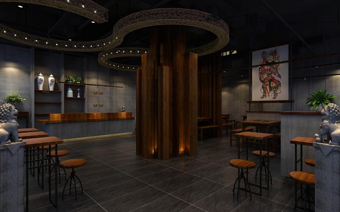 返璞歸真、回歸自然的健康飲食餐廳大廳設計案例效果圖