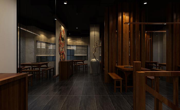 返璞歸真、回歸自然的健康飲食餐廳二樓設計案例效果圖