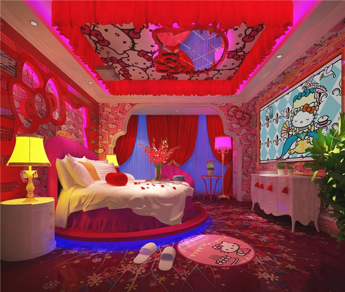 情侶主題酒店婚房裝修設計案例效果圖