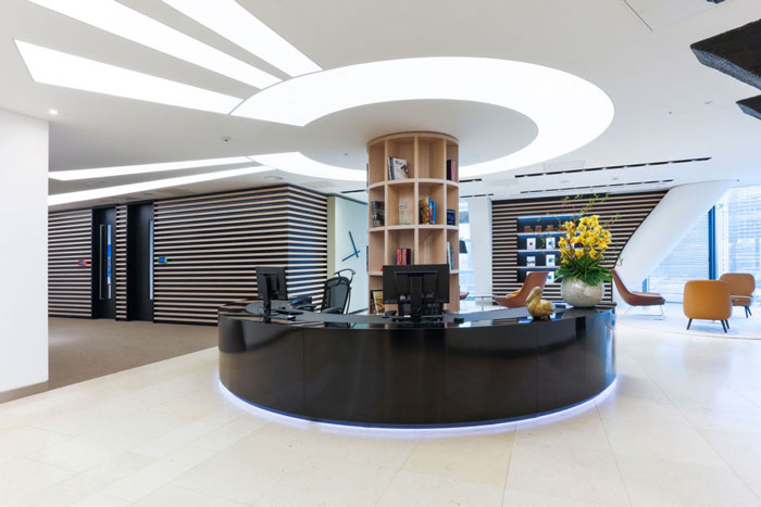 金融信息公司辦公室前臺裝修設計效果圖