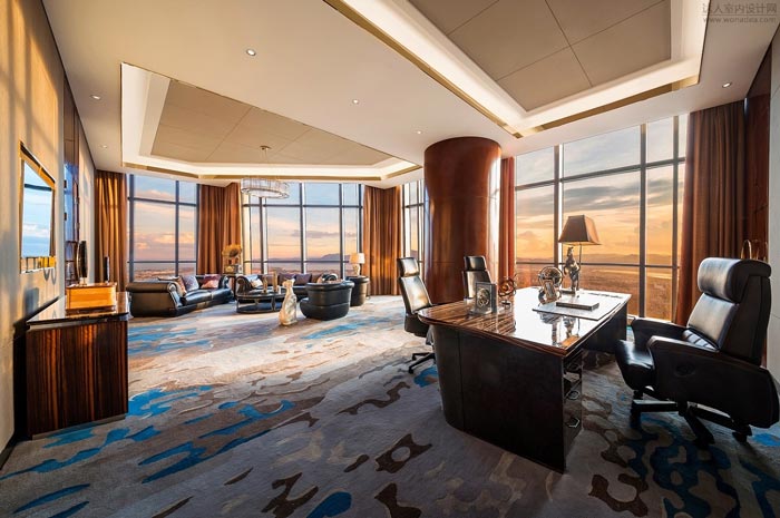 金融控股公司董事長辦公室裝修設計效果圖