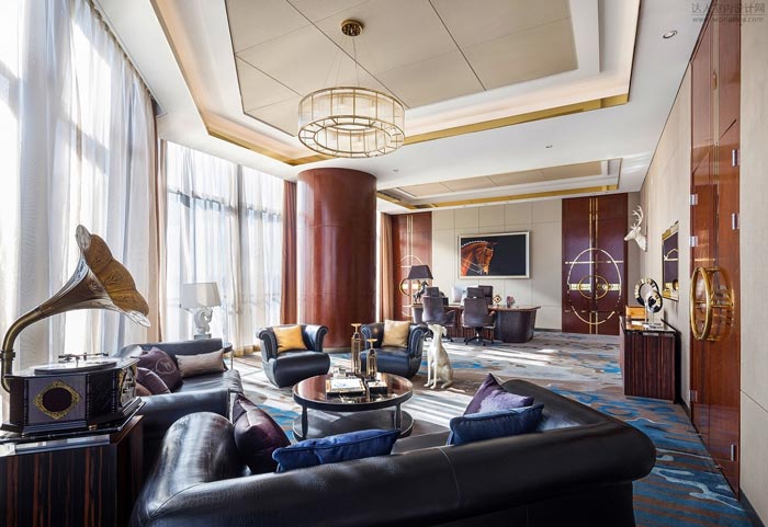 金融控股公司董事長辦公室裝修設計效果圖