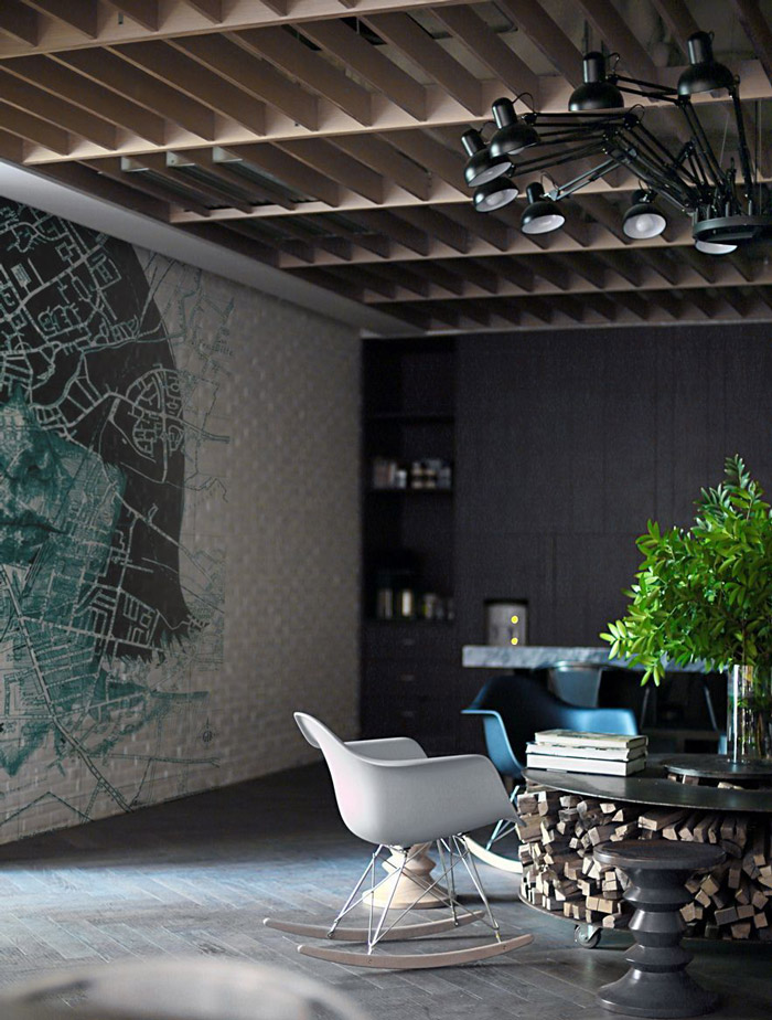 350平方科技辦公室閱讀區裝修設計效果圖