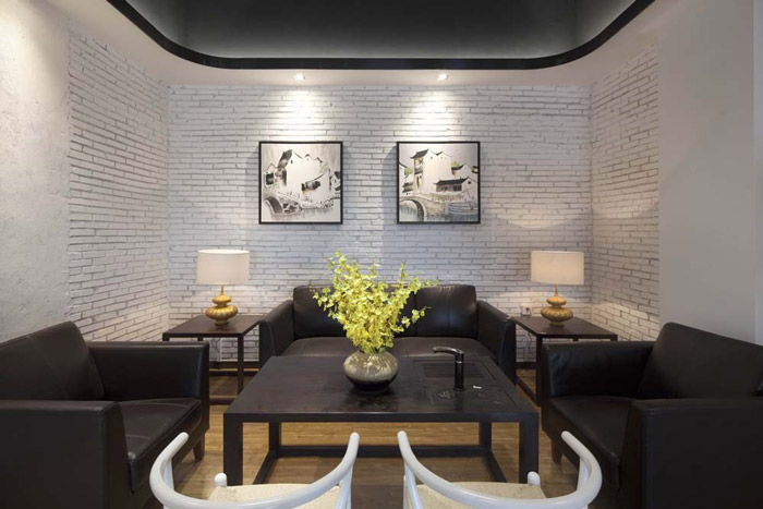 工廠辦公室洽談區設計裝修效果圖